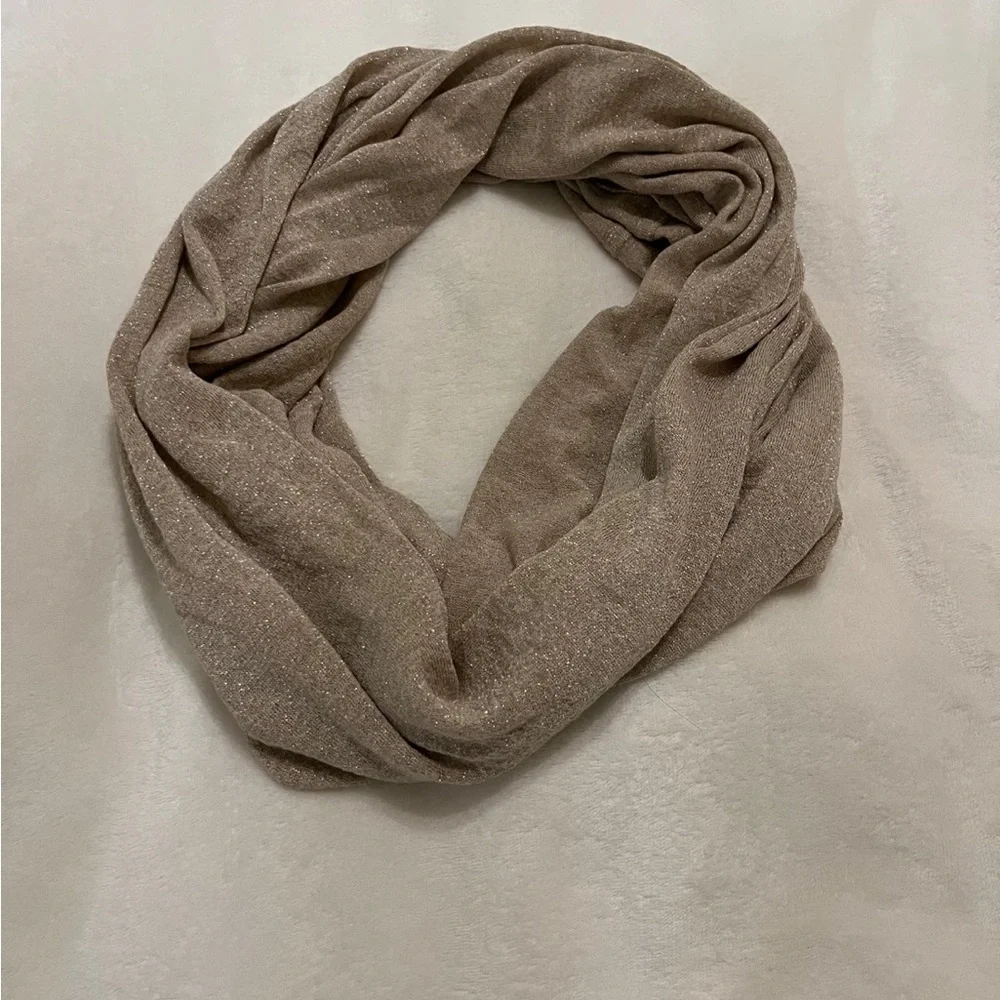 Club Monaco metallic gold colored oversized infinity scarf snood